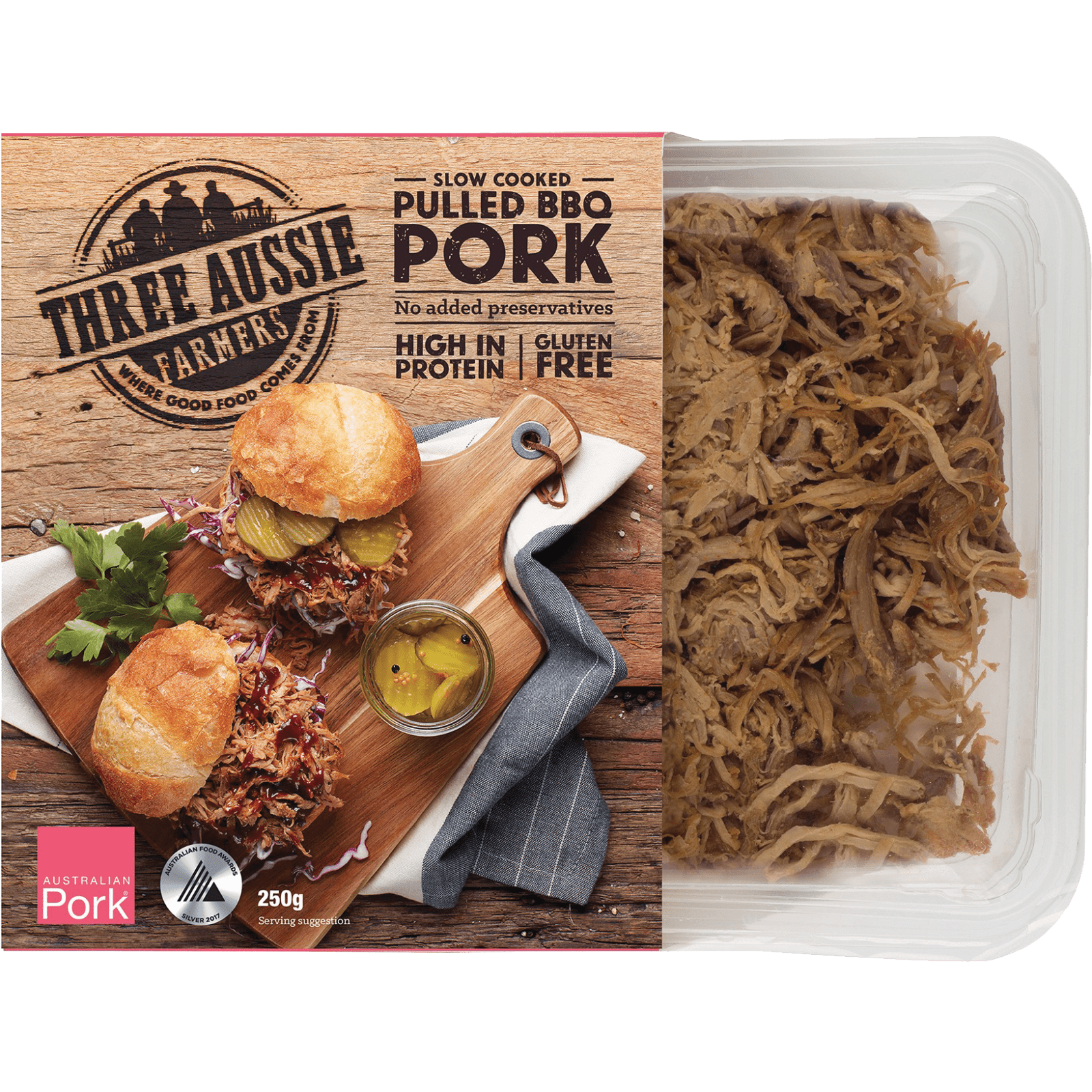 Three Aussie Farmers Slow Cooked Pulled Pork Three Aussie Farmers Slow Cooked Pulled Pork